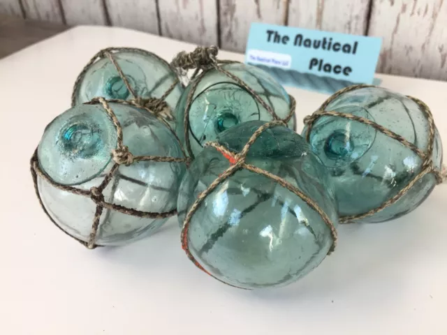 SMALL JAPANESE GLASS Fishing Floats With Original Netting - 2.5”, Lot of 5  $54.94 - PicClick