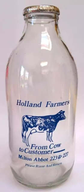 Milchflasche Vintage 1980er (Holland Farmers) Milton Abt Nr Tavistock Devon.