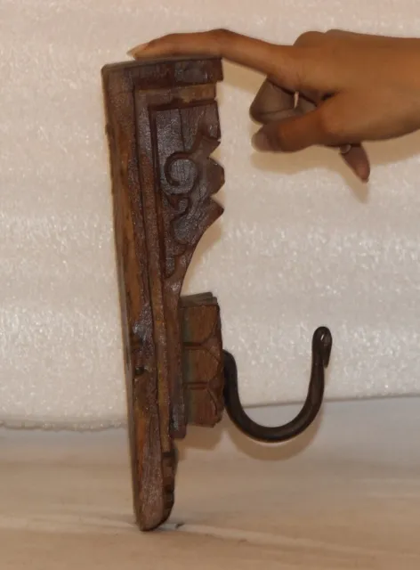 Vintage Old Wood Entryway Wall Key Holder/Hanger/Coat Hooks 11603_116 3