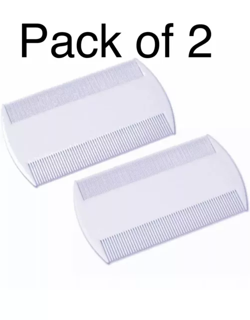 2 Pieces White Double Sided Nit Combs for Head Lice Detection