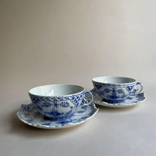 Royal copenhagen #85 Blue Fluted Full lace Cup Saucer