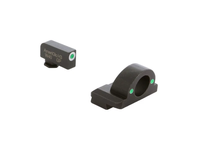 Ameriglo Ghost Ring Sight Set White Front Green Tritium Rear For Glock - GL5125 Ameriglo Ghost Ring Sight Set White Front Green Tritium Rear For Glock - GL5125