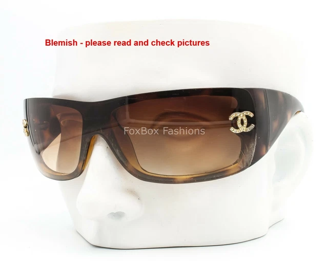 CHANEL 5088B 502 13 Bijou Shield Sunglasses Brown Tortoise