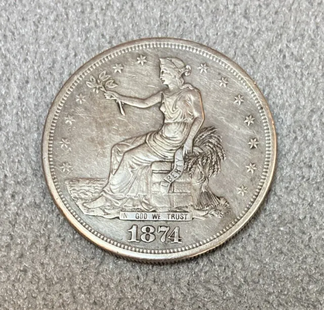 1874 S United States Silver Trade Dollar