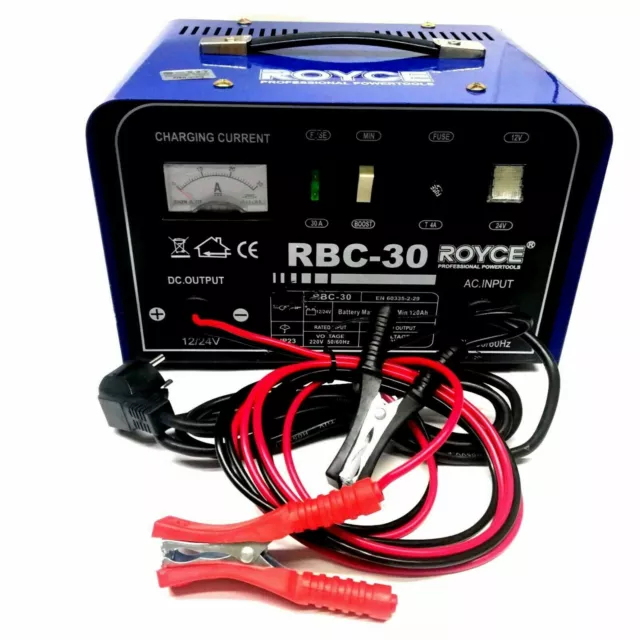 Carica Batteria 12-24V 30A Auto Moto Camper Barca Caricabatterie Portatile