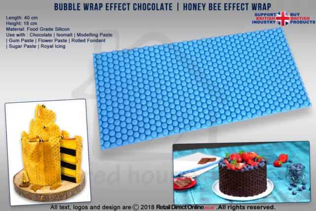 Chocolate Bubble Wrap Ribbon Mat Silicone Mould Cake Cookies Cupcake Decorating