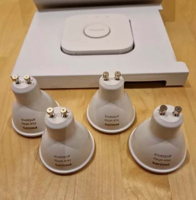 4 x Philips Hue white ambiance (gu10) + Hue Bridge (neu)