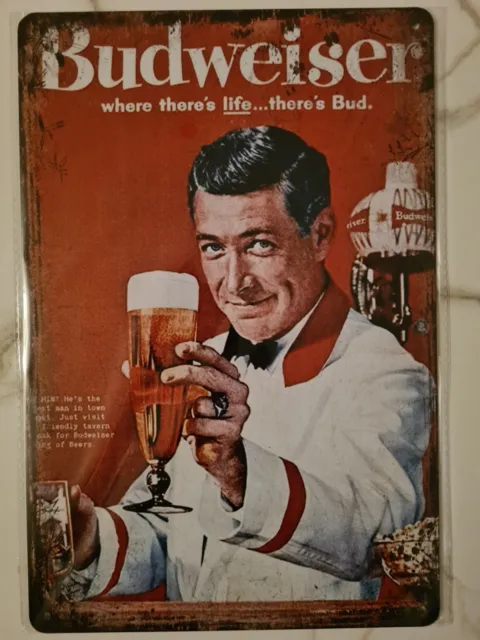 Budweiser Beer Retro Vintage Tin Metal Sign Man Cave