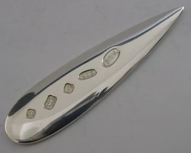 Modernist English Solid Sterling Silver Letter Opener 2000 Desk Item