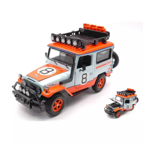 TOYOTA FJ40 HARD TOP 1974 WITH ROOF RACK GULF 1:24 MotorMax Auto Stradali