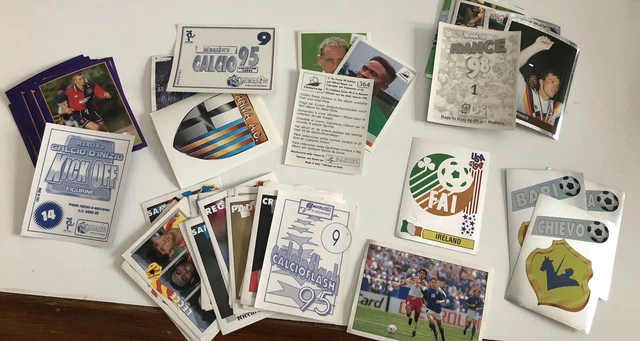 Lot De 16 Autocollants Foot Vintage 'Il Grande Calcio 90' - Joueurs Laminés