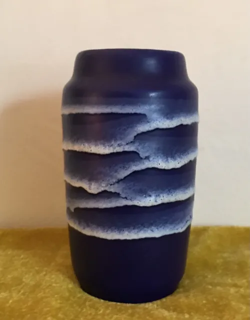 Vintage 1970s Scheurich Keramic West German Vase, Cobalt Blue, Fat Lava 231-15