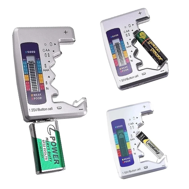 Testeur de batterie à écran LCD précis structure ABS large gamme tests 1 5V 9