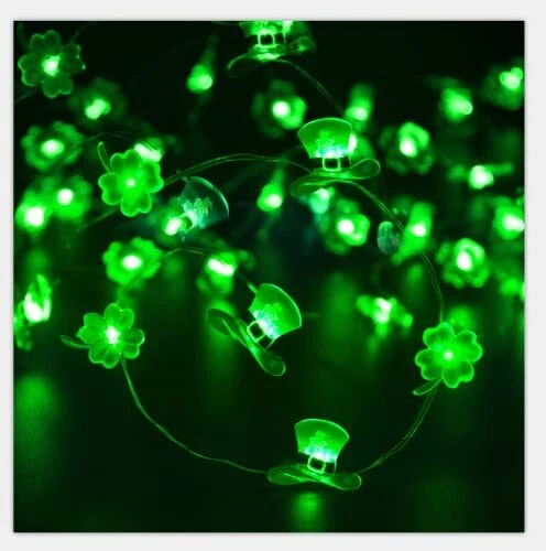 St. Patrick’s Day String Lights Decorations, Shamrocks LED String Lights
