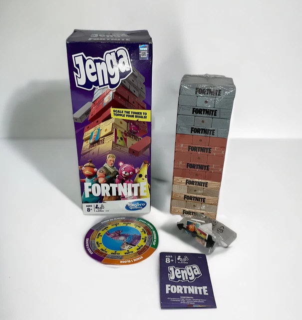 Hasbro Gaming Jenga: Fortnite Edition – Stapelspiel Mit Spinner – Für Fans Ab 8 Jahren – Blockturm Mit Fortnite-Charakteren