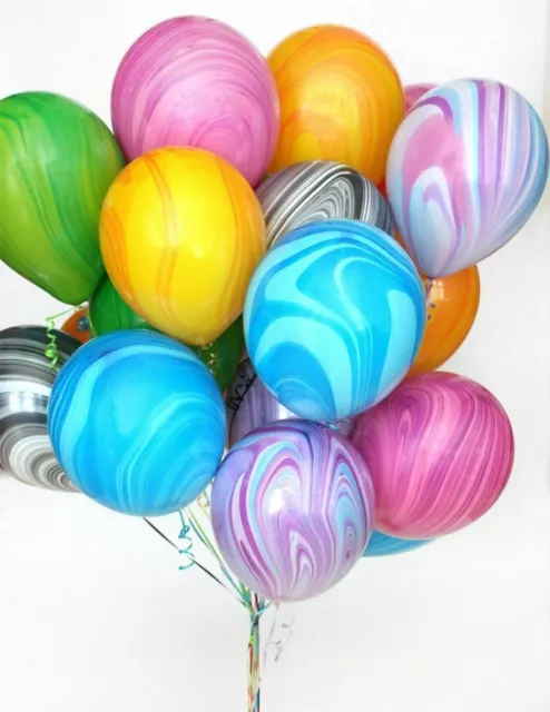 10 Marble Balloons Birthday Party Decoration Wedding Baby Shower Latex