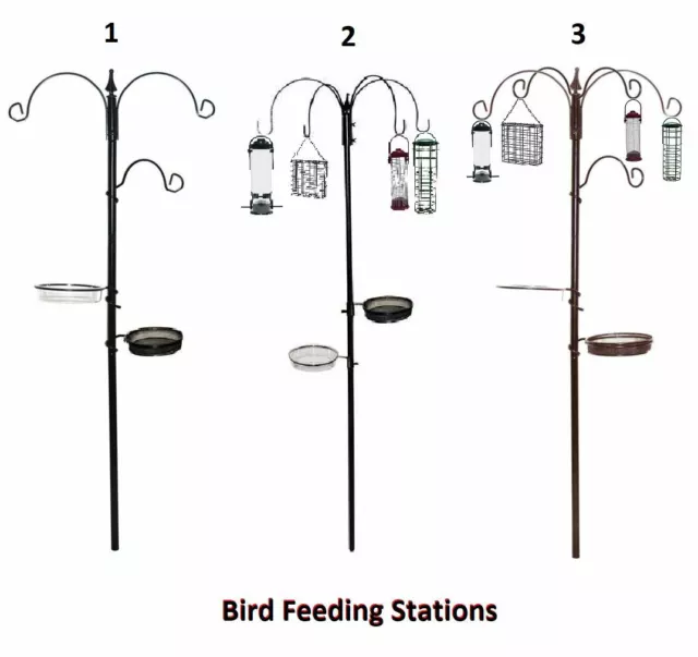 Estación Tradicional De Alimentación De Aves De Alimentación Salvaje De Lujo Con Comederos Premium