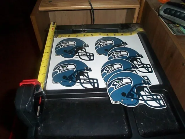 6 Large Helmet stickers NFL Seattle Seahawks