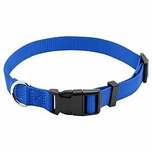 Cuello para perro, ajustable, nailon azul, hebilla cuádruple, 3/4x14 a 20 pulgadas. -PE223886