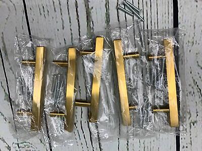Brushed Brass Cabinet Knobs Drawer Pulls Furniture Hardware 5pk