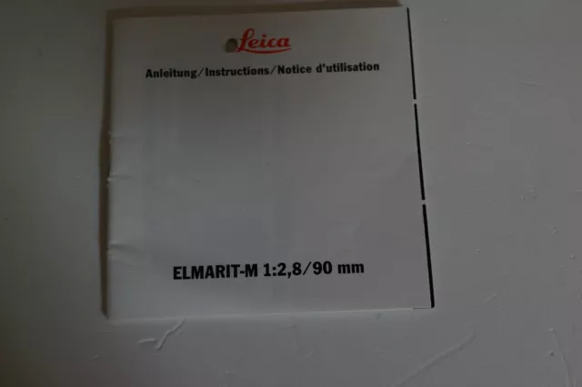 #A0155 - Instruction Instructions, Leica Elmarit-M 1:2.8/90mm