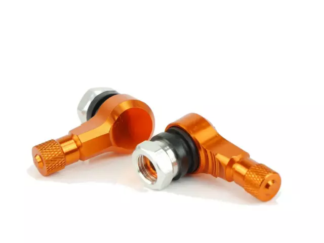 CNC Alu Winkelventil 90 Grad passend für Honda CBR1000RR SC57 2004-2005 orange 2