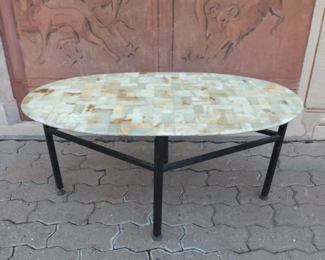 Tavolo basso tavolino piano in onice originale anni 50/60 base ferro solo ritiro