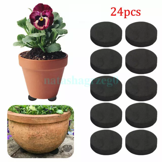 24Pcs Invisible Low Profile Flower Pot Feet Garden Plant Risers Pad Pot Feet NEW