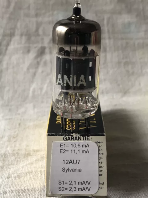 ECC82, 12au7 Sylvania short plates Vacuum Tube, lampe, Röhre, Valve. NOS, NIB