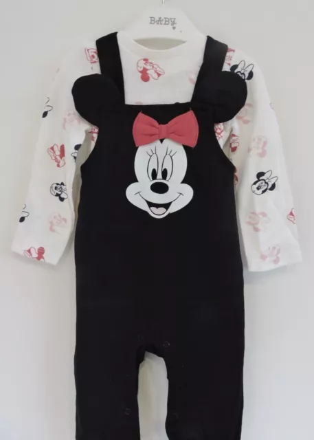 Disney Minnie Mouse Dungarees and Bodysuit for Baby Girl.  Various Ages.  NEW