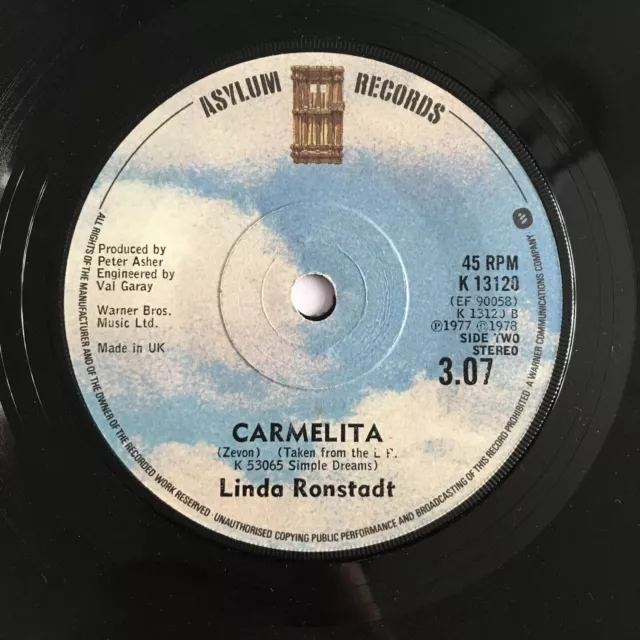 Linda Ronstadt - Tumbling Dice  7" Vinyl (Ex) 3