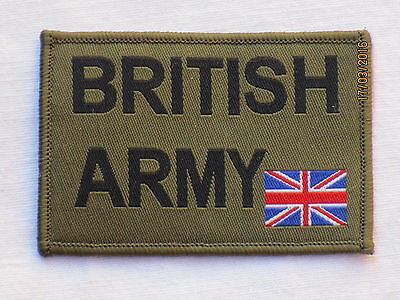 British Army & Union Jack 50x72mm, Oliva, Distintivo, Patch, Mtp , Senza