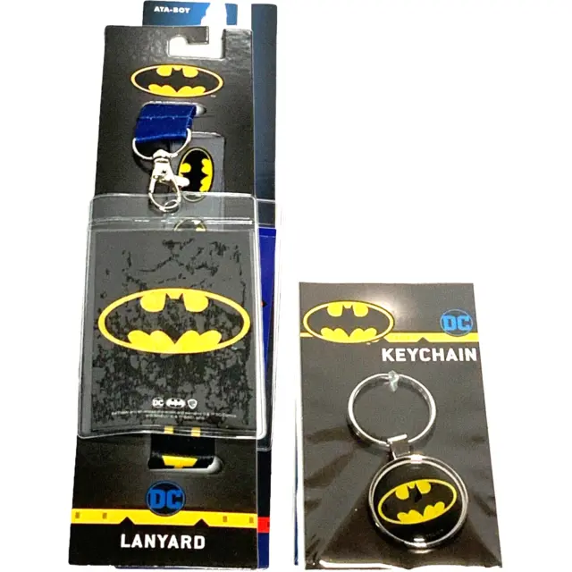 DC Comics Batman Logo Lanyard ID Holder & Keychain Set