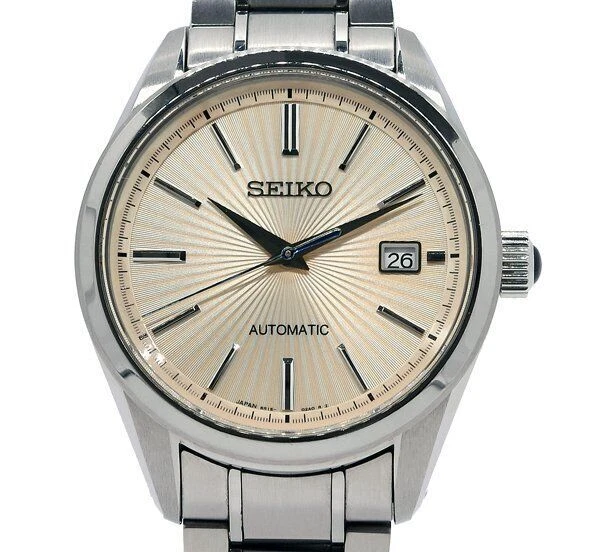 Montre Seiko Brightz Homme Solaire Radio-pilotée - Boîtier Acier Argenté, Cadran Doré/blanc - Occasion Classique