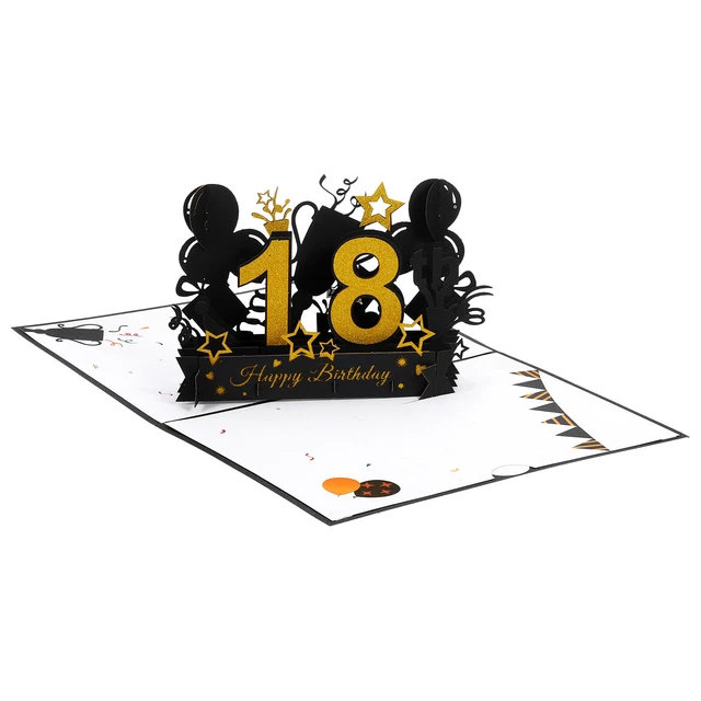 Biglietto Di Compleanno Musicale Con Fuochi D'Artificio LED E Candela Soffiabile, Pop-Up 3D, Con Busta E Biglietto Bianco, Regalo Per Donne Uomini Ragazzi - 6