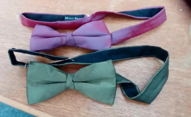 DUE cravatte con fiocco vintage da uomo retrò Dickie regolabili anni '90 di MOSS BROS