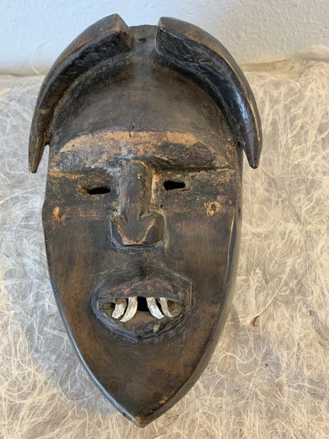Vintage Authentic DAN mask - Ivory Coast - metal teeth Used