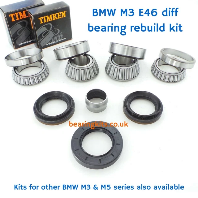BMW M3 E46 S54 rear differential rebuild kit diff bearings & oil seals