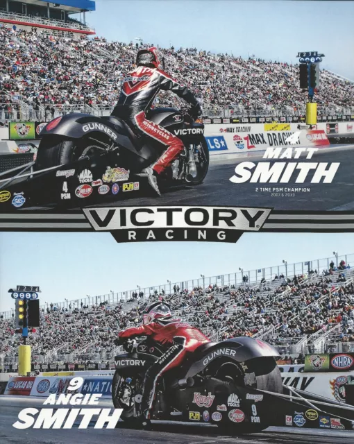 2015 Matt & Angie Smith "Victory Racing 2Nd Ver Nhra Motorcycle Handout/Postcard