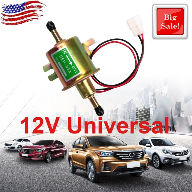 Universal Electric Fuel Pump HEP-02A 12V Inline Low Pressure Gas Diesel Car Van