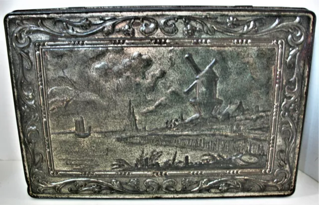Vintage Victoria Biscuit Company Tin Holland Mill of Jacob Van Ruysdael