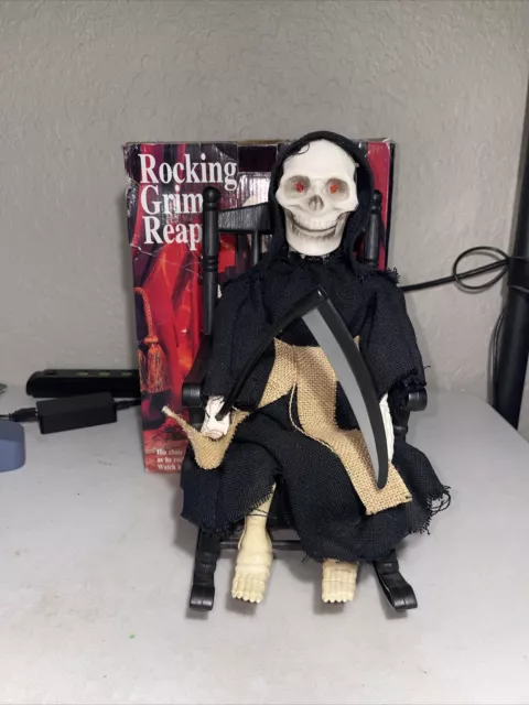Gemmy Rocking Grim Reaper Animated Toy Figure Vintage 1994 w/ Original Box Read!