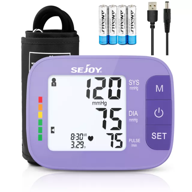 SEJOY Tensiometre Bras Automatique d'Hypertension Grand LED écran R étroéclairé