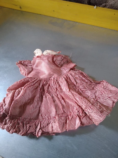ROBE ANCIENNE COTON smoke rouge et bleu enfant/poupée EUR 19,00 - FR