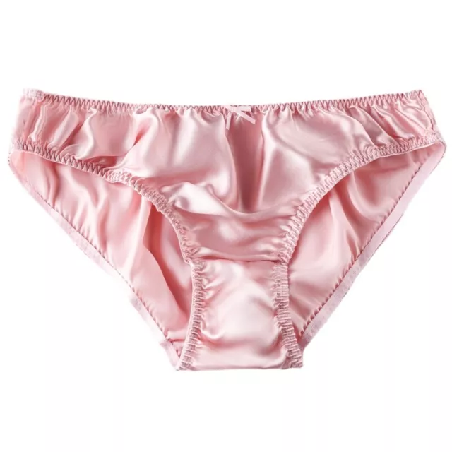 Womens 100 Silk Panties Cheeky Bow Deco Cute Shiny Underwear Satin Knickers 11 99 Picclick