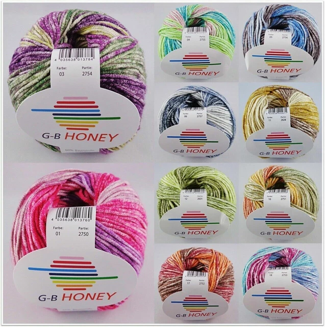50g G-B Honey Strick Wolle Häkel Garn zum Stricken Häkeln GP 43,80€/1kg