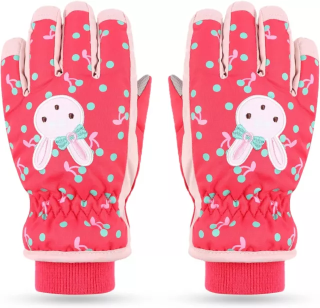 Waterproof Winter Gloves Cartoon Girls Snow Mittens Warm Outdoor Ski Gloves Smal