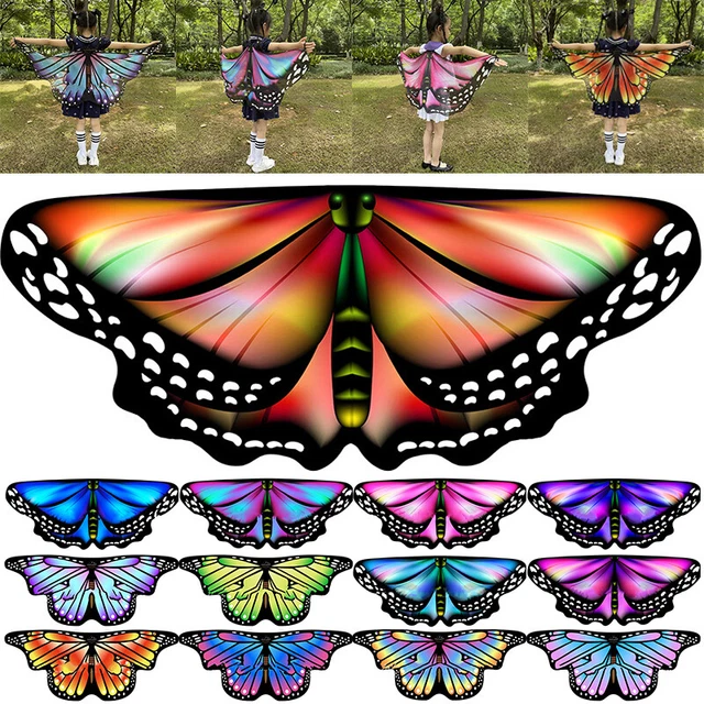 Soft Fabric Butterfly Wings Shawl Pixie Costume Fairy Accessory for Kids -g