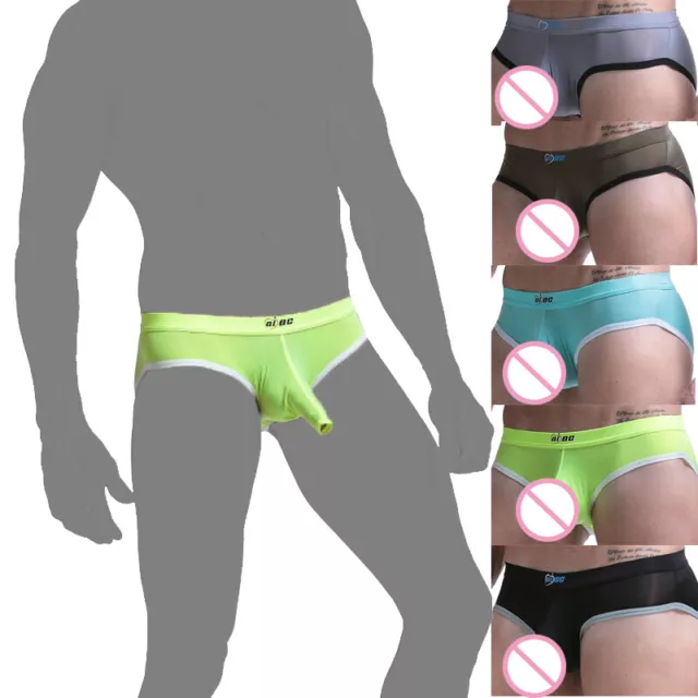 MEN ELEPHANT NOSE Briefs Sexy Pouch Ice Silk Underwear Breathable  Underpants $11.99 - PicClick