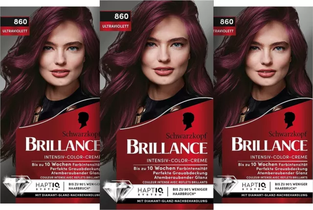 3 x SCHWARZKOPF BRILLANCE 860 Ultraviolett ( 3 x 143 ml )